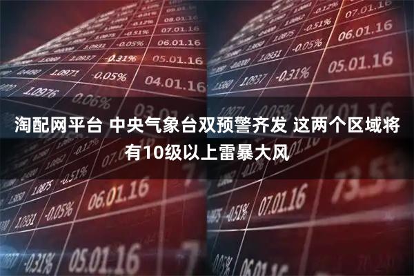 淘配网平台 中央气象台双预警齐发 这两个区域将有10级以上雷暴大风